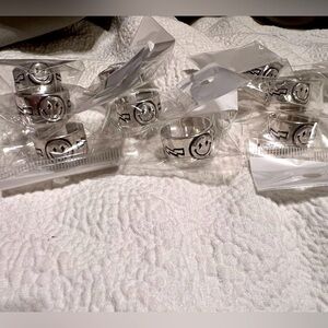 22 - Silver Smiley Face Rings